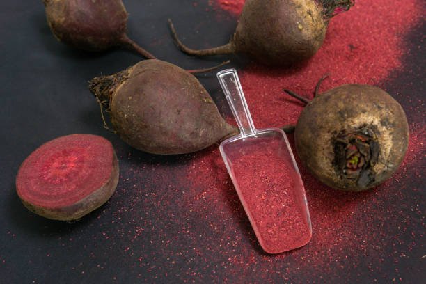 beetroot powder, flour reduce blood pressure or boost energy and help detoxification.